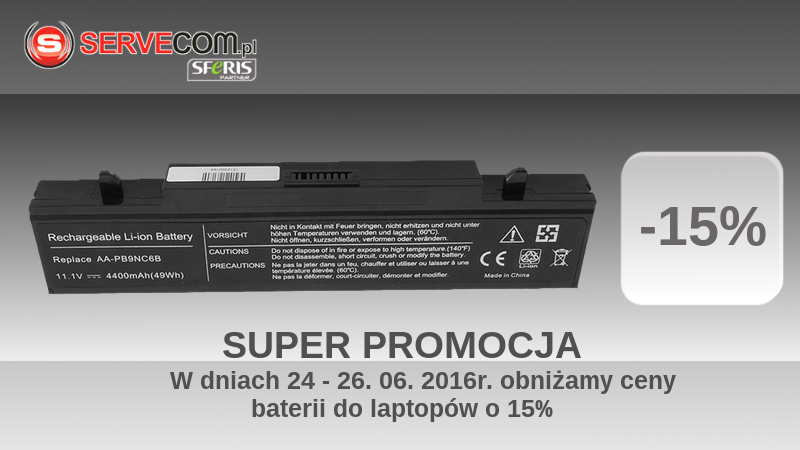 Promocja baterie do laptopów