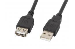 Kabel Lanberg CA-USBE-10CC-0018-BK (USB 2.0 M - USB 2.0 F; 1,8m; kolor czarny)