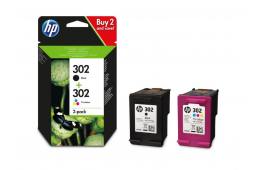 Zestaw tuszy HP X4D37AE (oryginał HP302 HP 302 zestaw zawiera czarny i kolor F6U66AE F6U65AE; 1 x 3,5 ml, 1 x 4 ml; czarny, kolor)